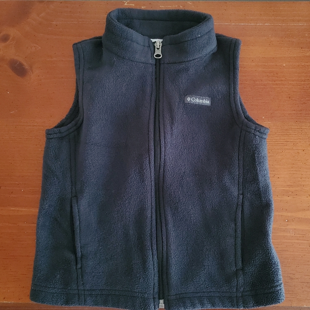 Kids Columbia Black Fleece Vest - 4T